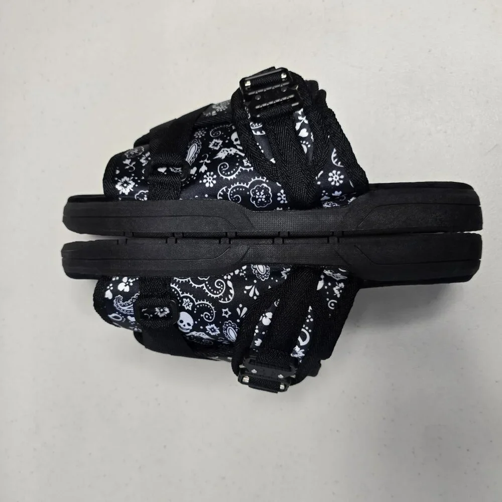 DRACO Slides Mens Shoes Size 12, 12.5, 13, 13.5 Black Sandals Bandana + Bag NEW